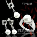 Joyas de plata de dama conjunto con perla (ys-0186)